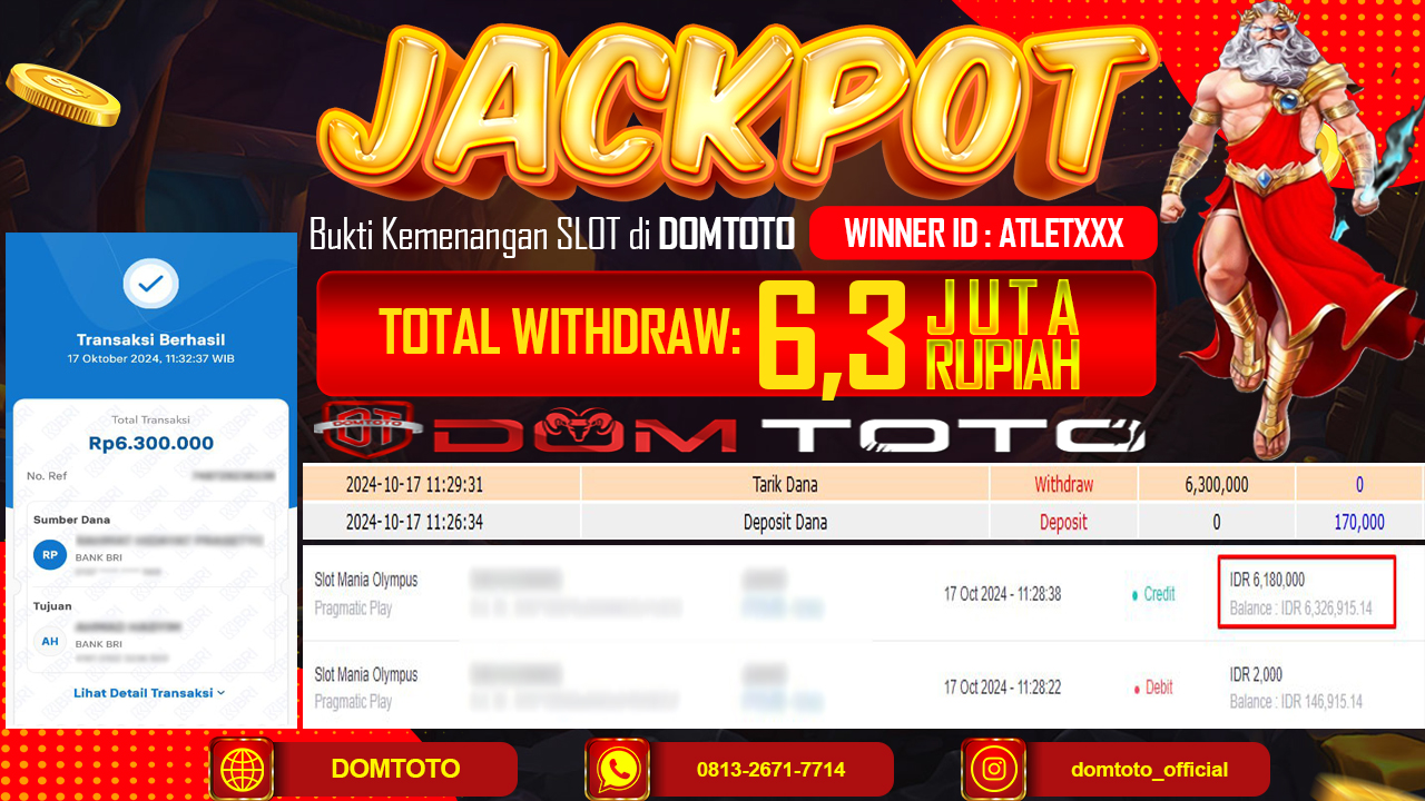 JACKPOT SLOT MANIA OLYMPUS 17 OKTOBER 2024